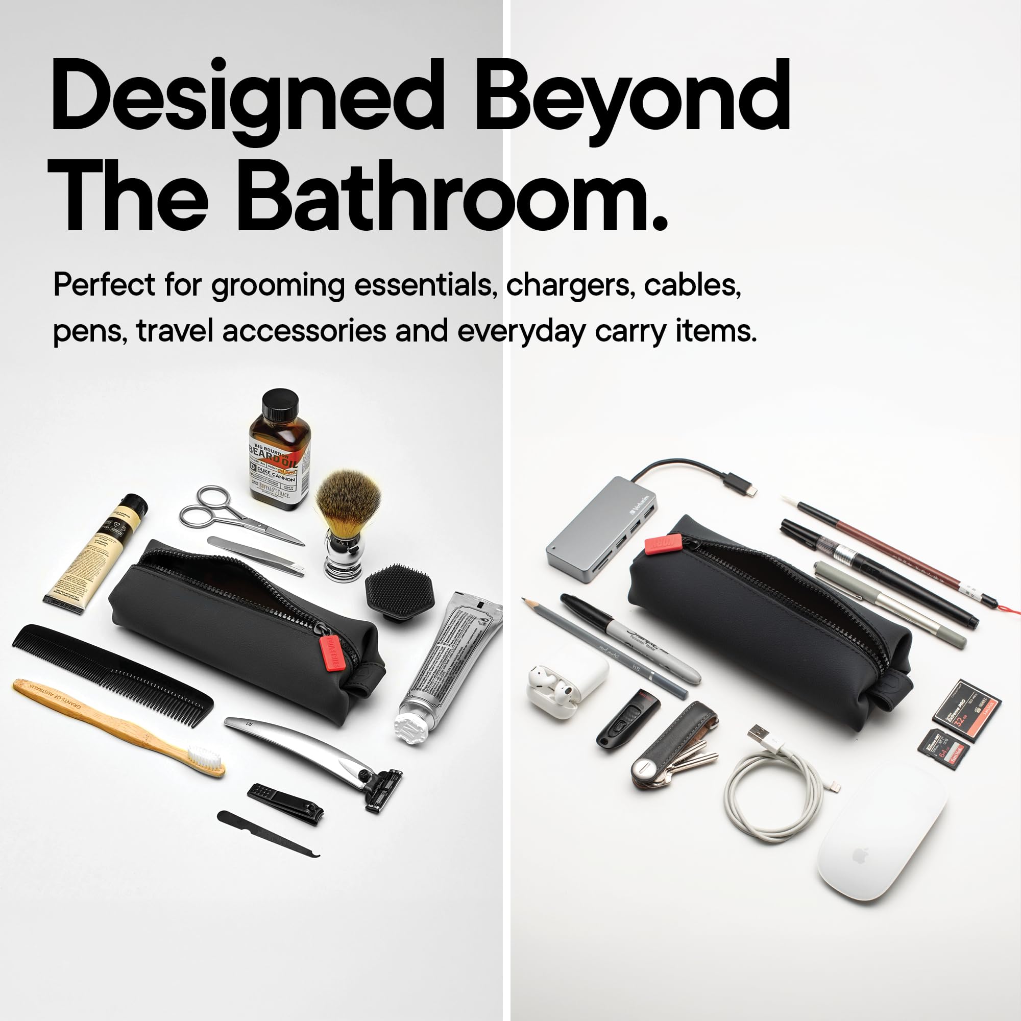 TOOLETRIES The Koby Dopp Kit Toiletry Bag- Mini 8.5" x 2.75" x 2", Charcoal