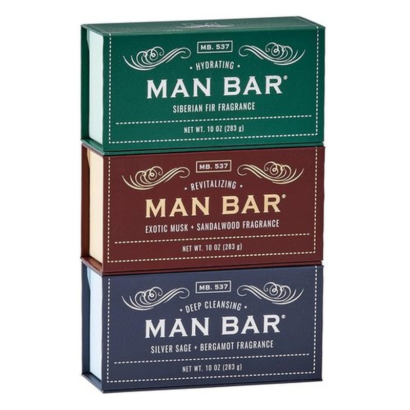 San Francisco Soap Company Man Bar Gift Set | 3-Piece | Chemical-Free & Gentle for All Skin Types | Made in the USA