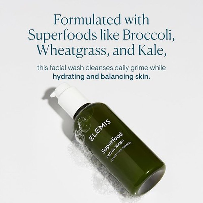 ELEMIS Superfood Facial Wash - Revitalizing Prebiotic Gel Cleanser for Fresh, Glowing Skin