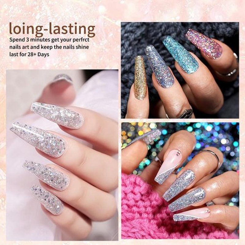 Finger Secret Poly Gel 6-Colors Set ,Shiny Poly Nail Gel,New Upgrade Shiny Style Multiple Nail Extension Combinations Shine Your Life