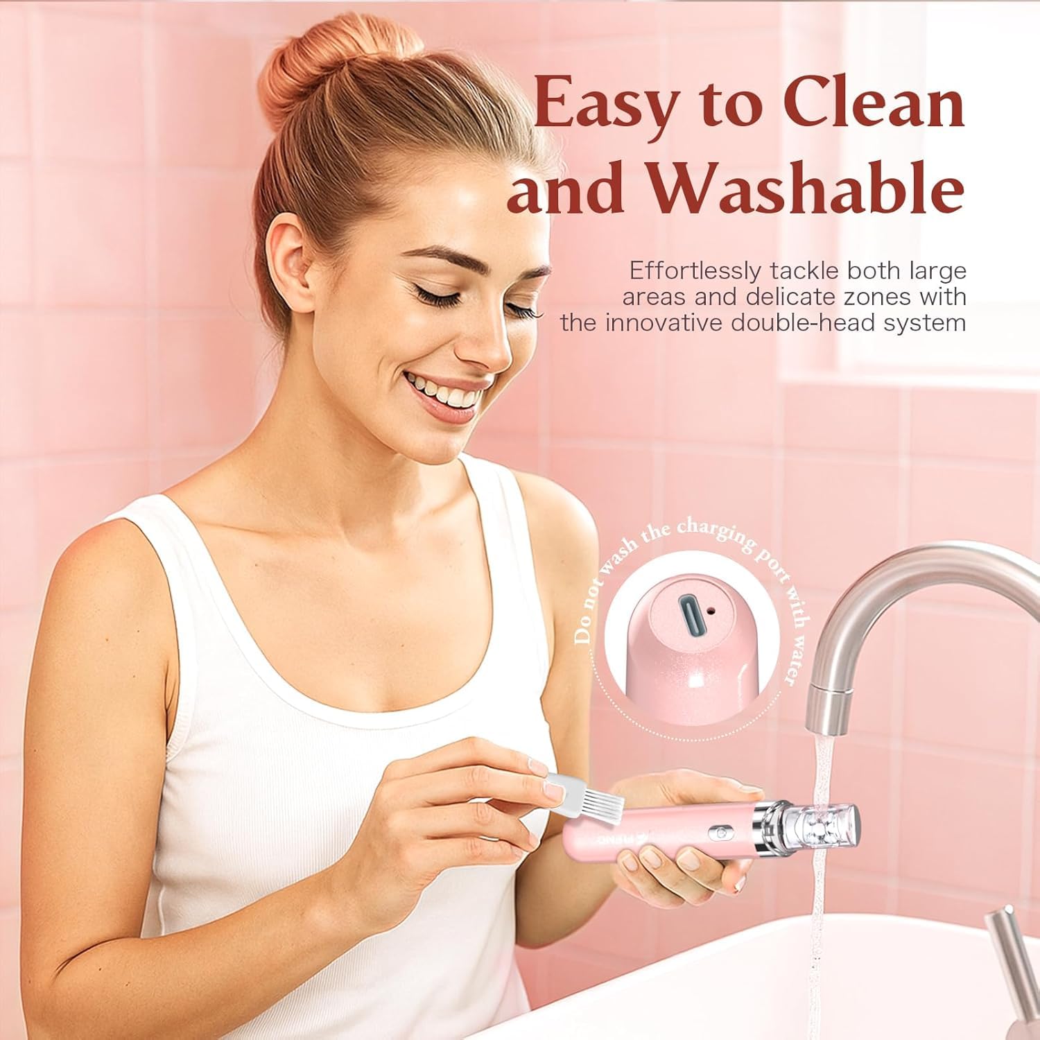 Epilator for Women, 2-in-1 Facial Hair Removal Epilator, Painless Designed Hair Remover with Built-in LED Light for Precision, Smooth Glide Hair Remover for Women Face Lips Chin Peach Fuzz (Yellow)