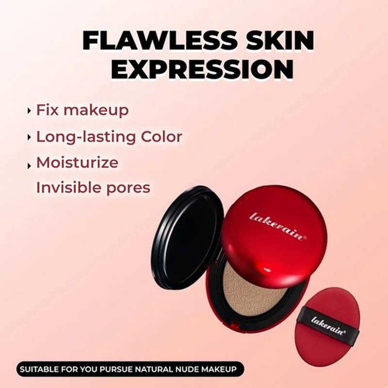 Cushion Foundation – Hydrating Velvet Matte Finish, 24H Long-Lasting Waterproof Korean BB Cream Compact, Breathable Skincare Base with 3 Shades (Ivory, Beige, Latte) (02#BEIGE)