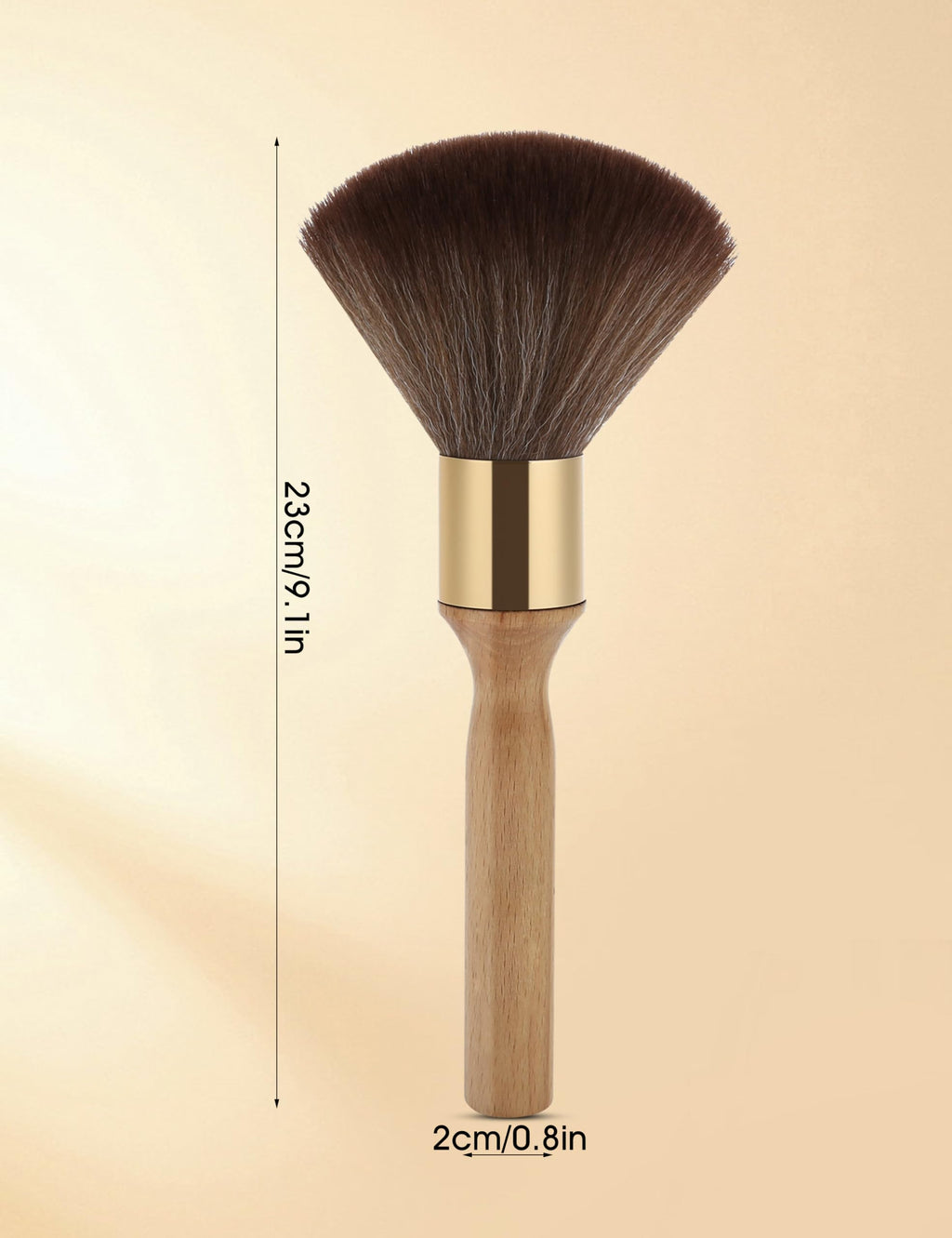 Neck Duster, Large Hair Cutting Neck Duster Brush Long Handle Broken Hair Sweep Brush Soft Neck Face Cleaning Hairbrush Barber Accessories for Salon or Home Use(Wooden)