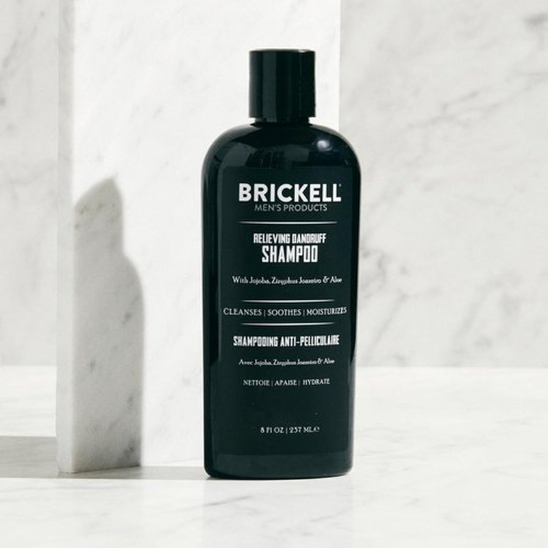Brickell Men's Dandruff Shampoo - Natural & Organic Formula with Aloe, Jojoba Oil | 8 oz