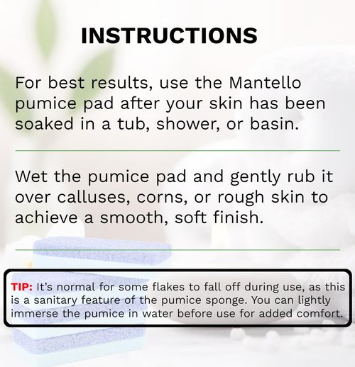 Mantello Pumice Stone for Feet- Foot Scrubbers for Shower and Foot Tub- Pumice Stone for Feet Callus Remover- Double Sided Foot Scrubber Dead Skin Remover- 4 Pack
