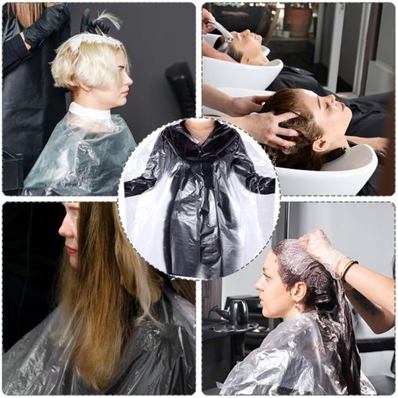 100 Pcs Disposable Capes Hair Salon 51 x 36 Inch Hair Cutting Cape Plastic Barber Cape for Hairs Stylist Disposable Barbershop Capes Waterproof Shampoo Apron for Barbers,Beauty Salon,Hairs Dye,Perming