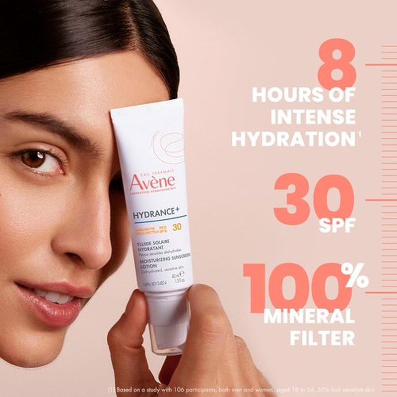 Avène Hydrance+ Moisturizing Sunscreen Lotion - SPF 30 | Hydrating Formula, 1.3 Fl Oz