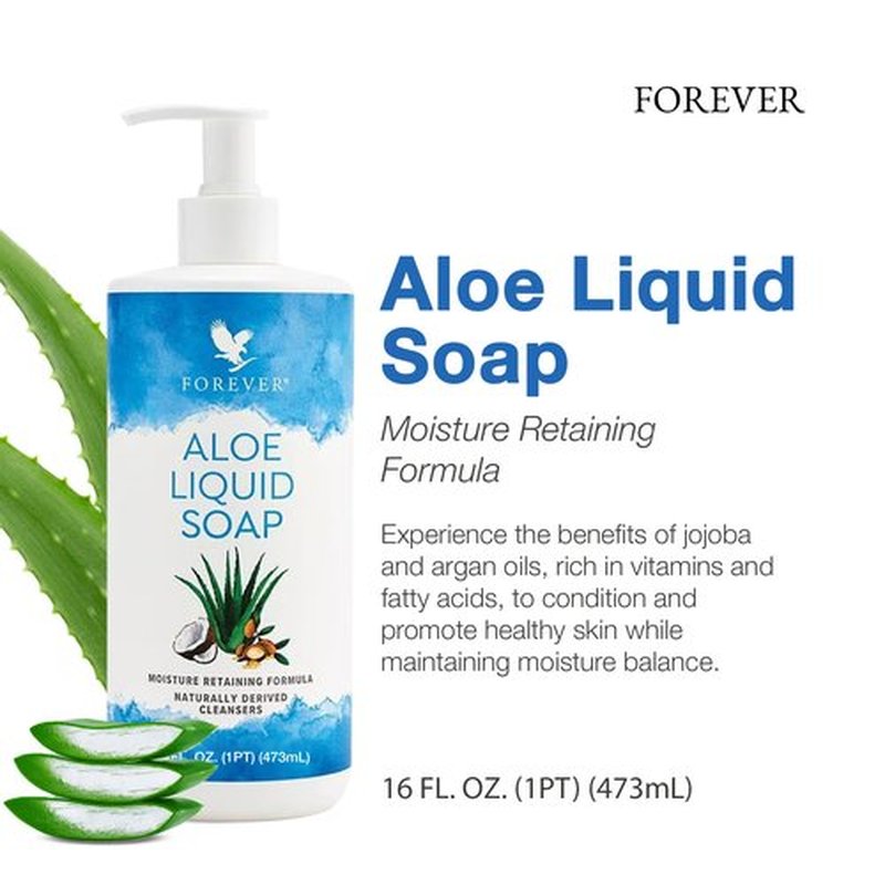 Forever Living - Aloe Liquid Soap - Gentle Cleansing and Moisturizing with Aloe Vera, Jojoba and Argan Oil - Gluten-Free and Vegan - 16 fl oz