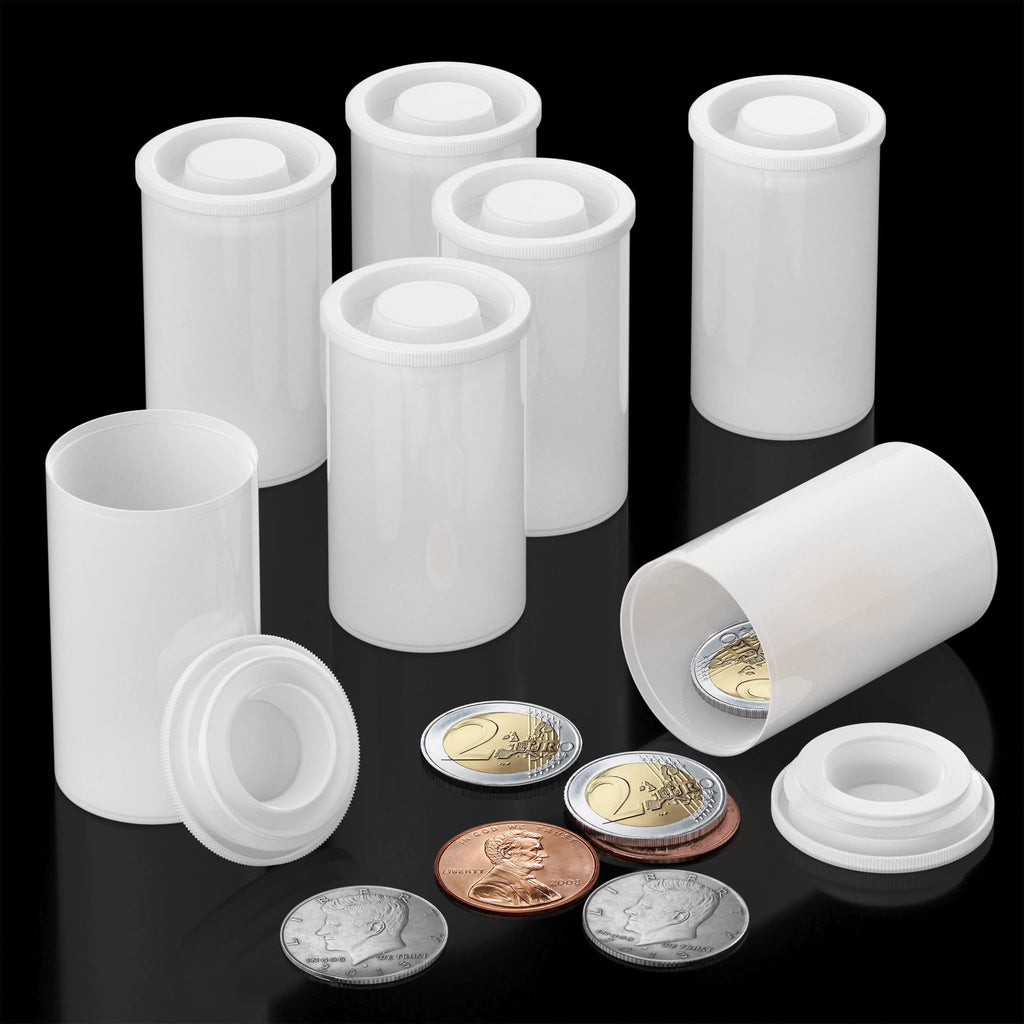 Film Canisters with Caps, Film Canisters, 35mm Case, White, 8oz, 60 Pack
