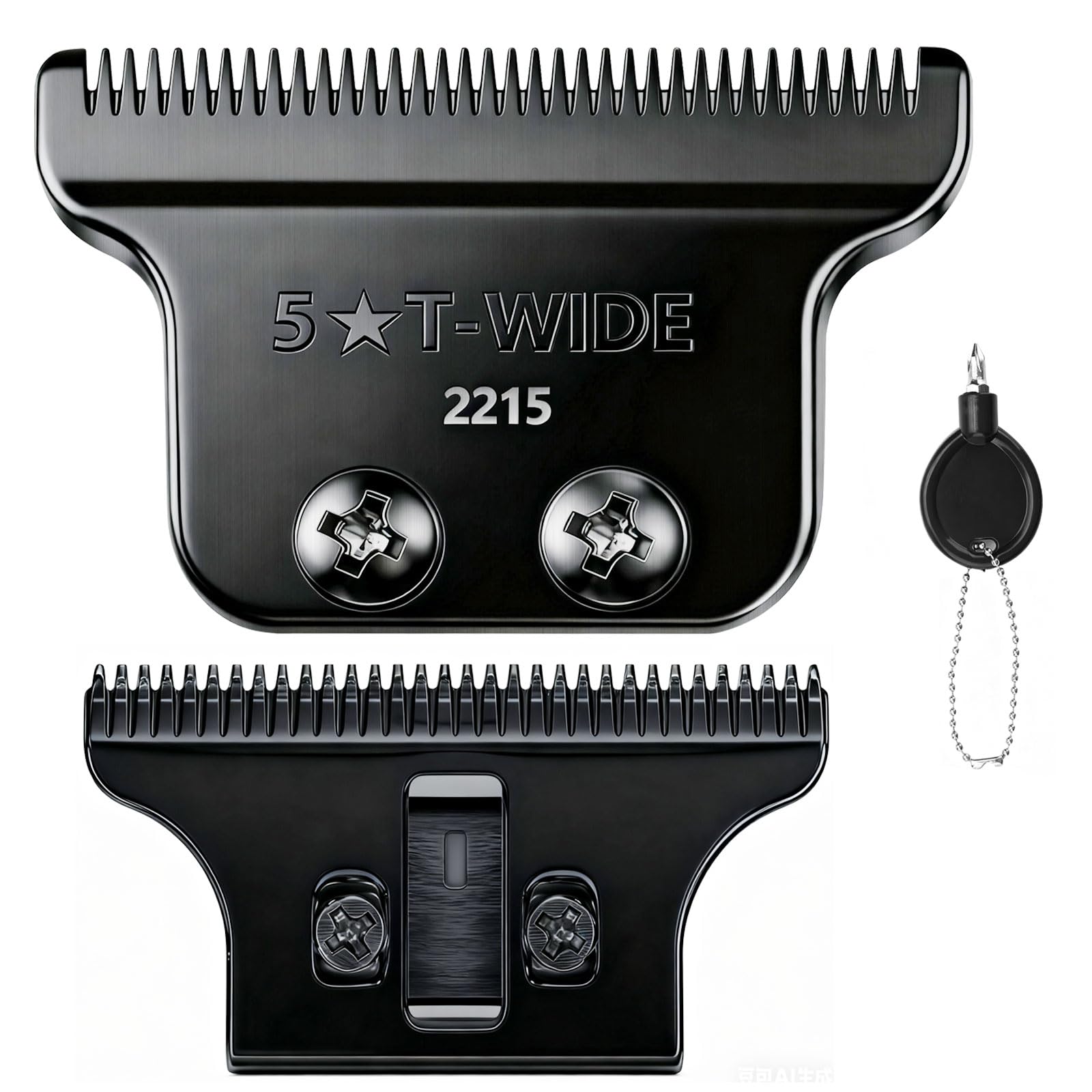 2215 Adjustable Zero-Gap T Blade Replacement for Wahl 5 Star Detailer Li Trimmer Models 8081/8171 (Black)