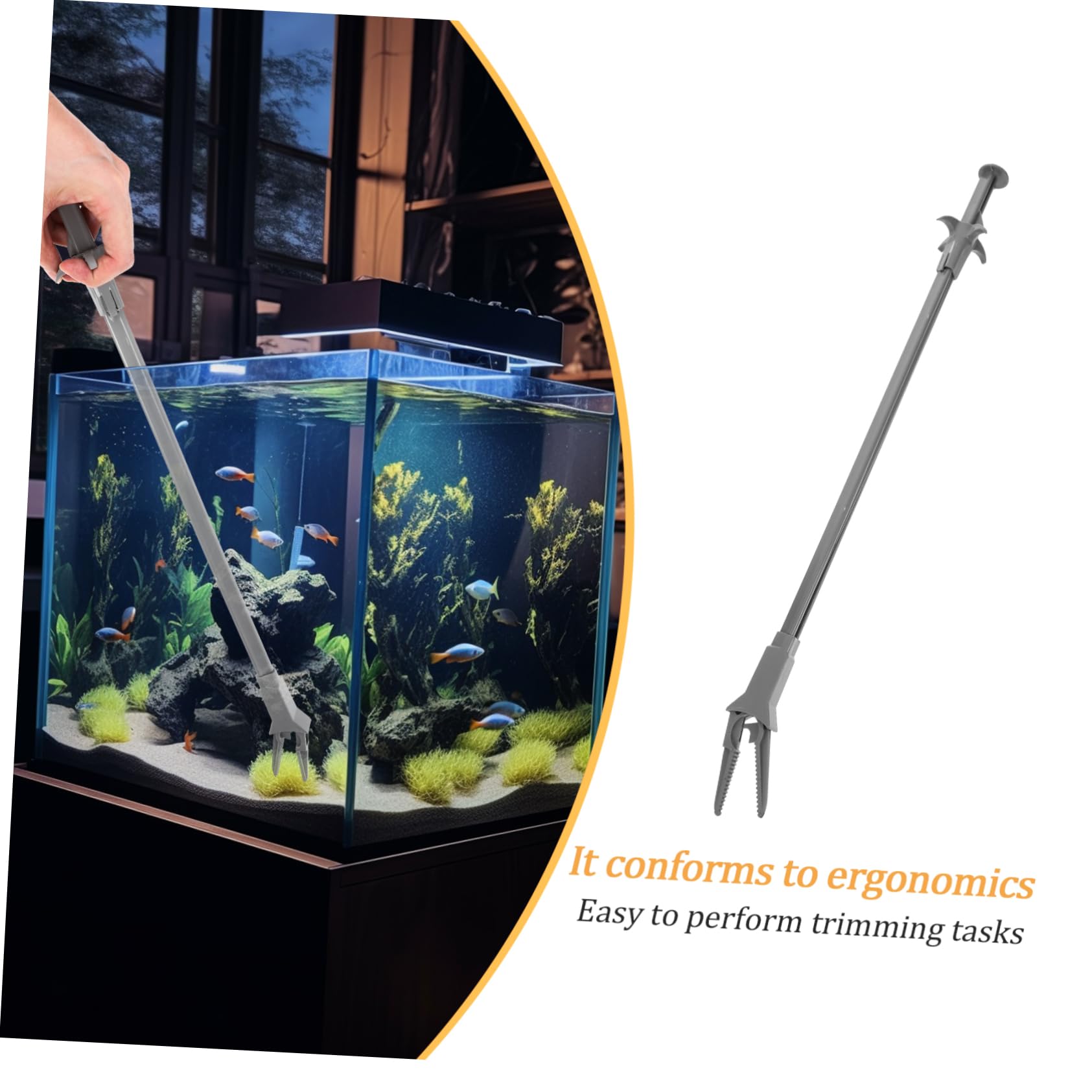 IMIKEYA Long Aquarium Tongs - 20 Inch Plastic Tweezers for Easy Plant Maintenance and Fish Feeding - Ideal Aquarium Grabber Tool for Freshwater and Saltwater Tanks