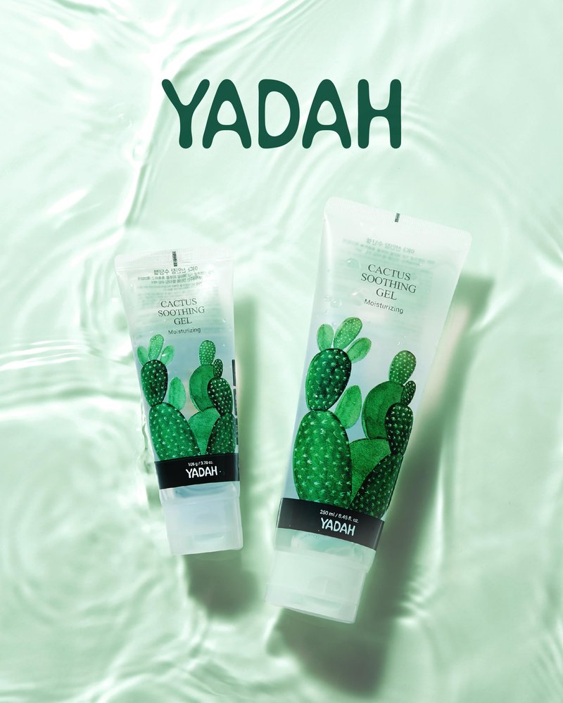 YADAH Cactus Soothing Gel (3.7fl oz) -95% Cactus Extract, Sunburn Relief,After Sun Care,Calm, Cool & Soothe Irritated Skin, Face Redness,Korean Skin Care,Vegan.