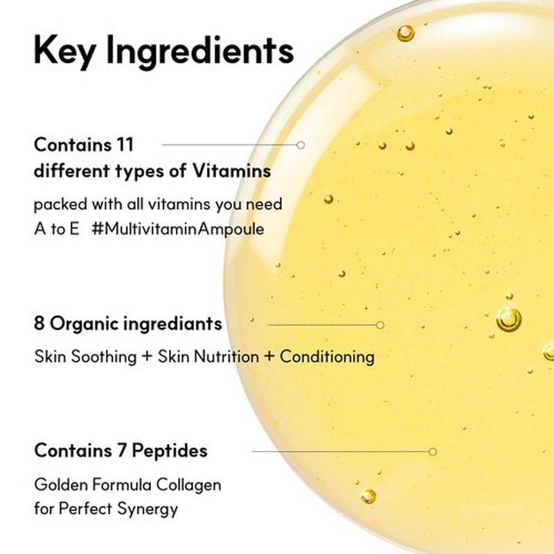 LYLYL Vita ABCDE Ampoule, 11 Multivitamins in One bottle, Vita Complex 72.4%, 7 Protein Peptides, Over 20% Liposome, Nourishing and Moisturizing for All Skin Types, Korean Skincare, 1.69 fl.oz/50ml