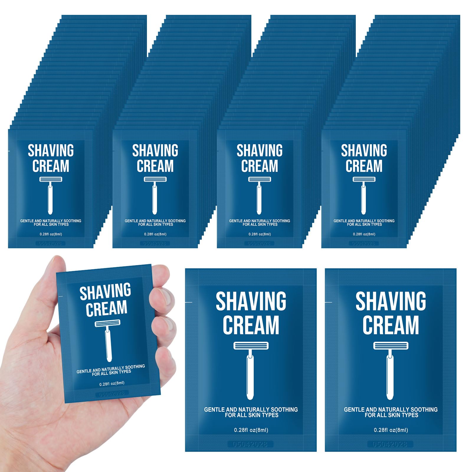 Shaving Cream Bulk Travel 8ml/0.28fl oz,Disposable Shaving Cream in Bulk Travel Shave Cream for Hotel Homeless