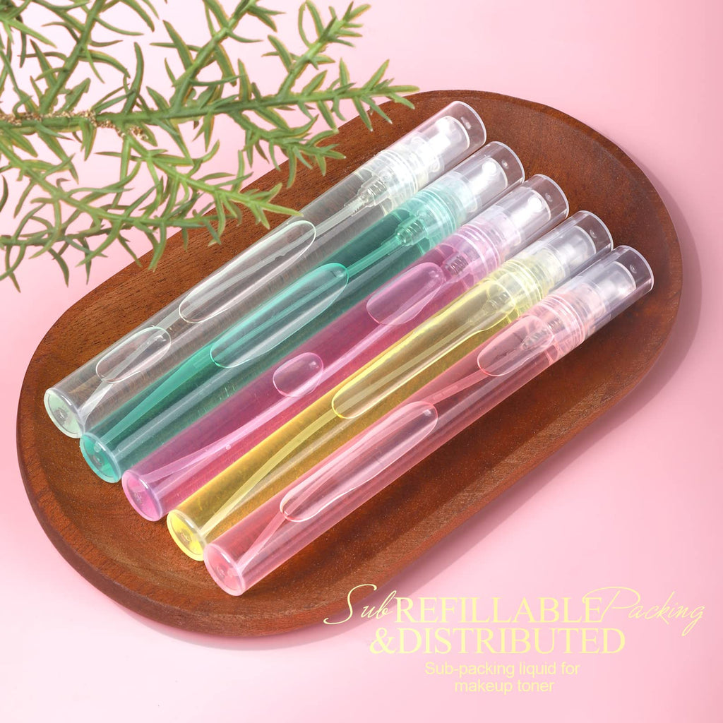 Fandamei Mini Spray Bottle, 10 Pack 10ml Plastic Spray Bottle, Fine Mist Refillable Perfume Bottle, Perfume Atomizer, Small Empty Sample Containers, Portable Travel Bottle