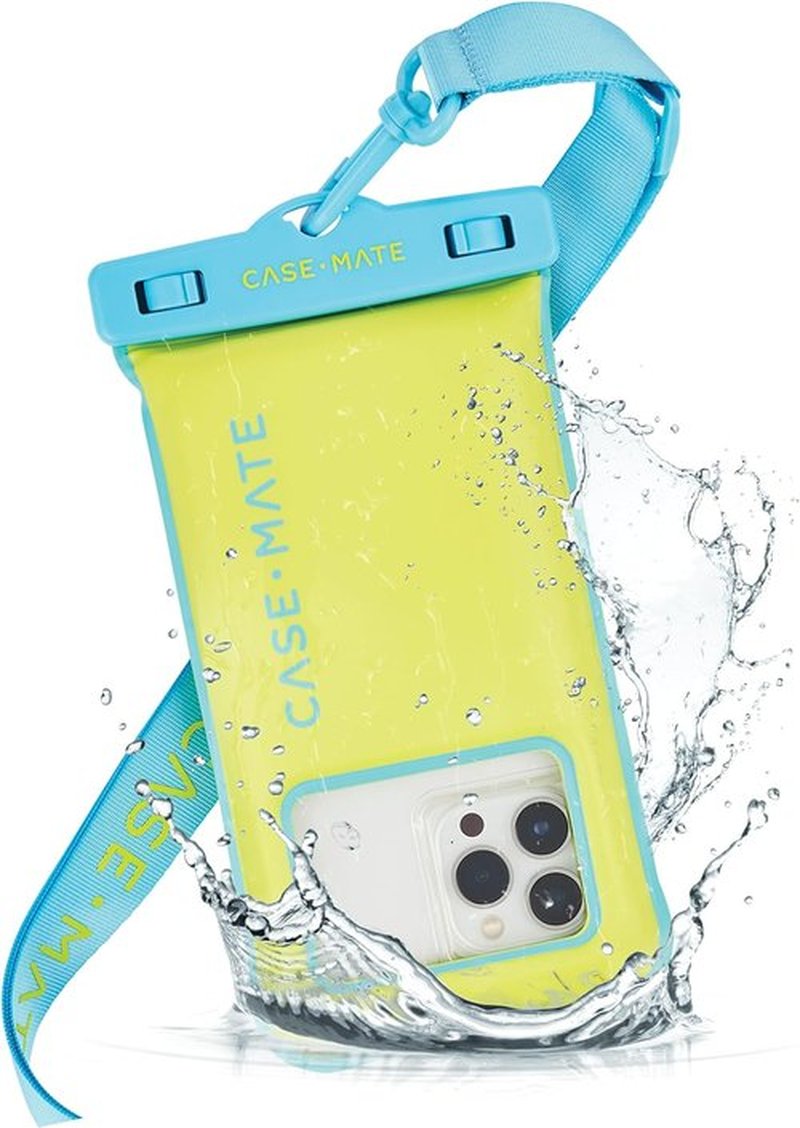 Case-Mate Waterproof Phone Pouch - IP68 Floating Case with Crossbody Lanyard - Touchscreen Friendly - Citrus Splash