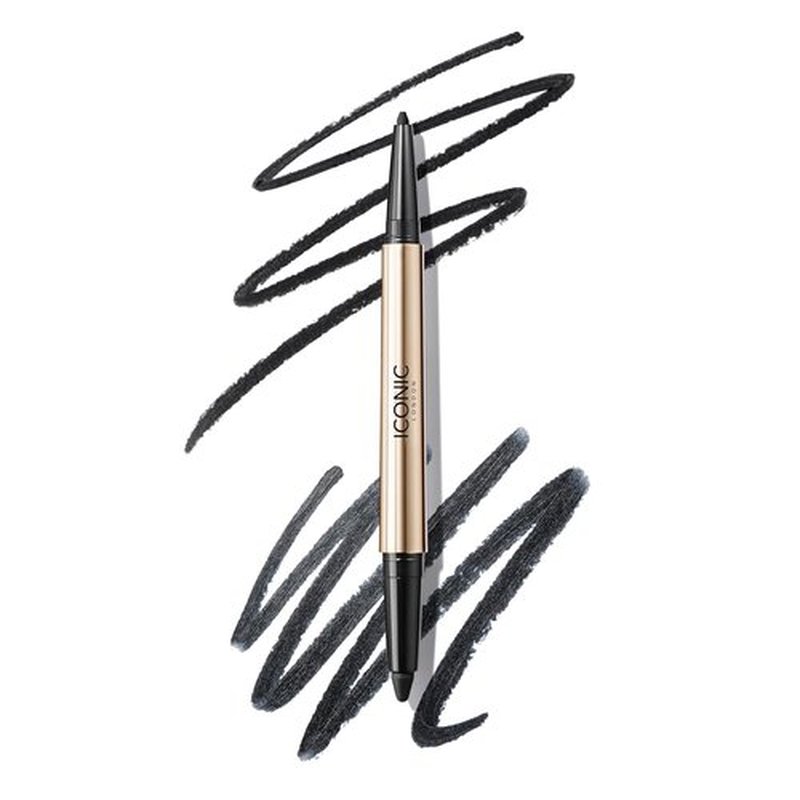 ICONIC LONDON Smokey Eye Duo Eyeliner - Creamy 2-in-1 Water Resistant Crayon | Easy to Blend, Vegan Makeup