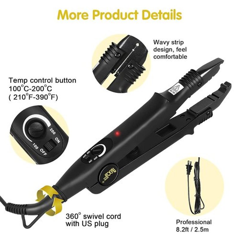 PAWACA Hair Extensions Tools，Professional k Tips Real Human Hair Fusion Hair Extensions Machine，Fast Heat-up Connector Wand Bonding Melting Tool Heat Iron for Salon Fashion Women