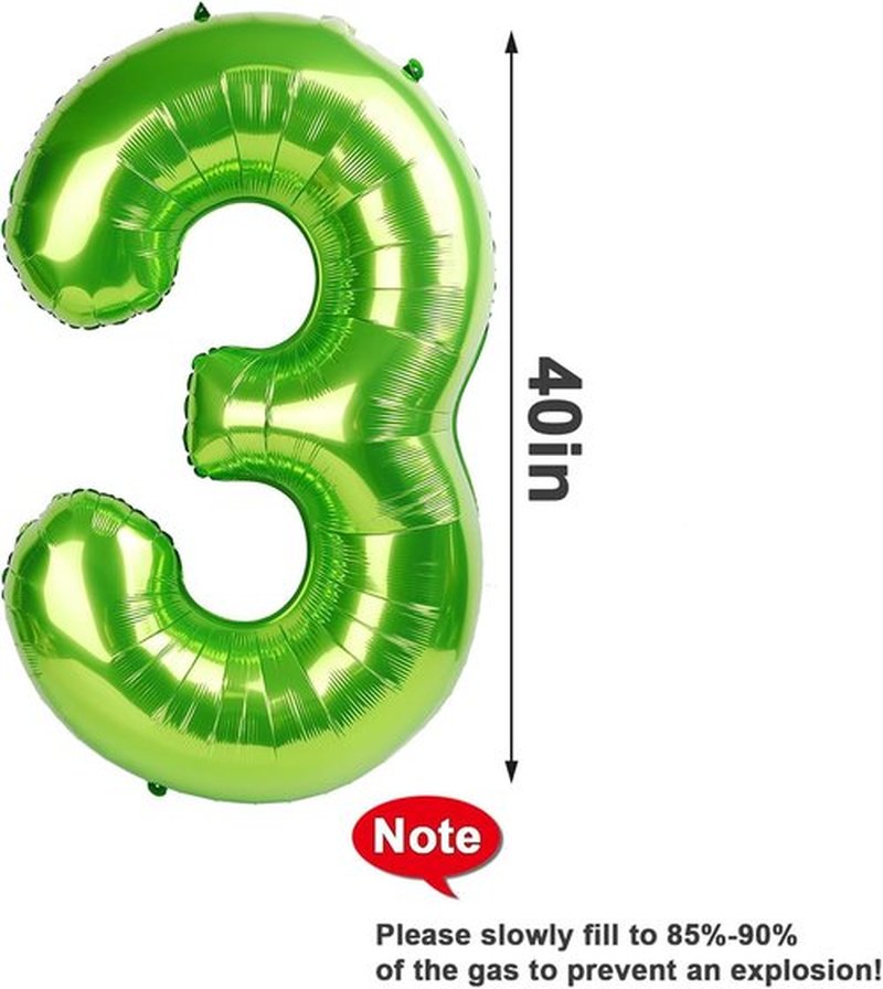 Number Balloons 1 - 40 Inch Light Green Balloon for 1st Birthday Party Decorations