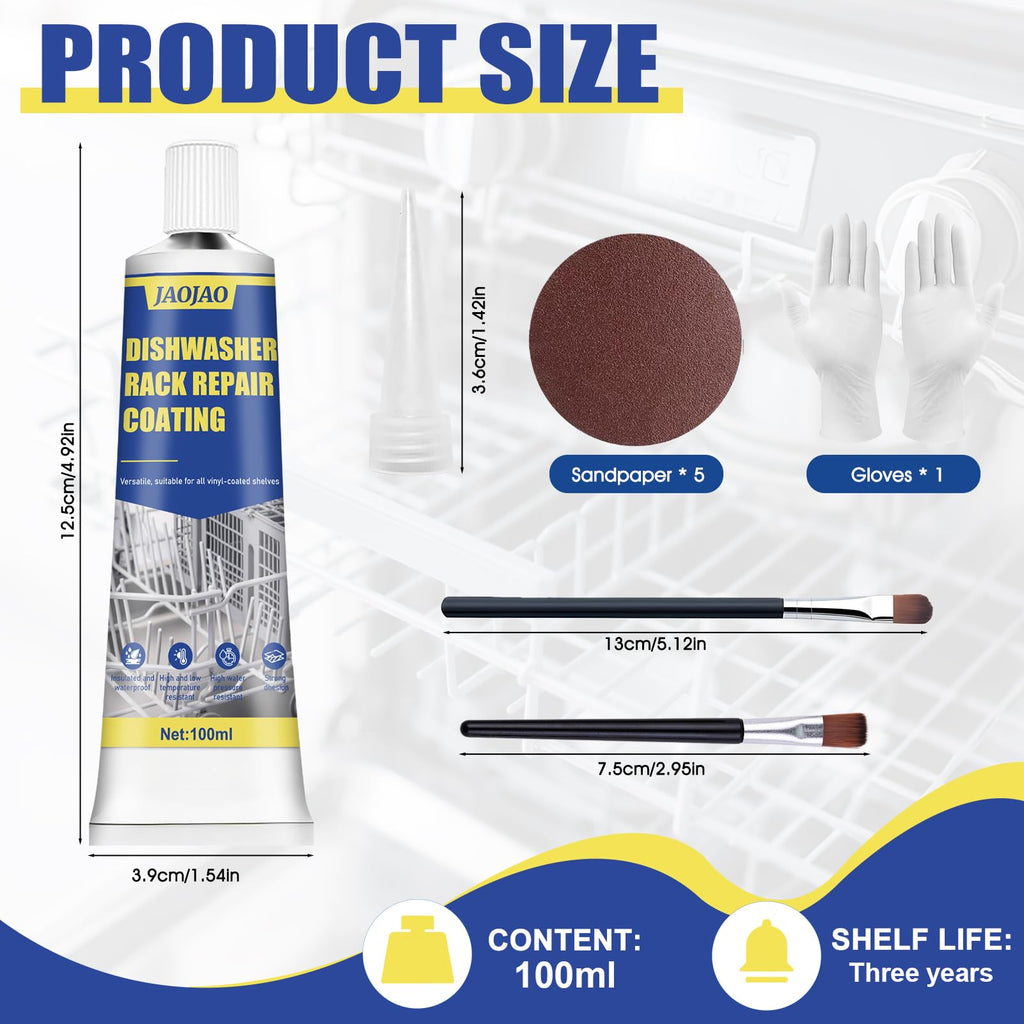 JAOJAO Dishwasher Rack Repair Kit, Dishwasher Rack Repair Coating White