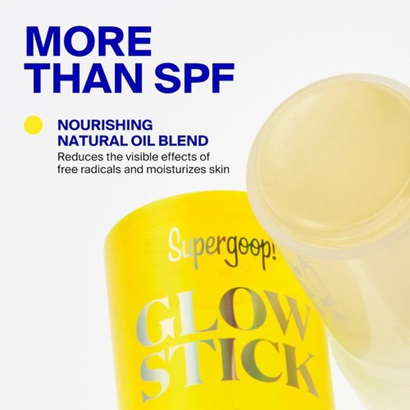 Supergoop! Glow Stick - SPF 50 PA++++ Dry Oil Sunscreen Stick for Face & Body | Brightens & Hydrates, 0.7 oz