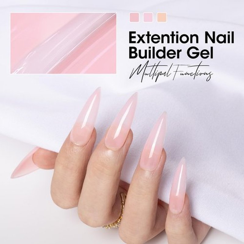 GELLEN Builder Gel Kit - Nail Extension Gel Nude Pinks White Light Orange Builder Nail Gel Kit 4 Colors Hard Nail Gel Builder 15ml