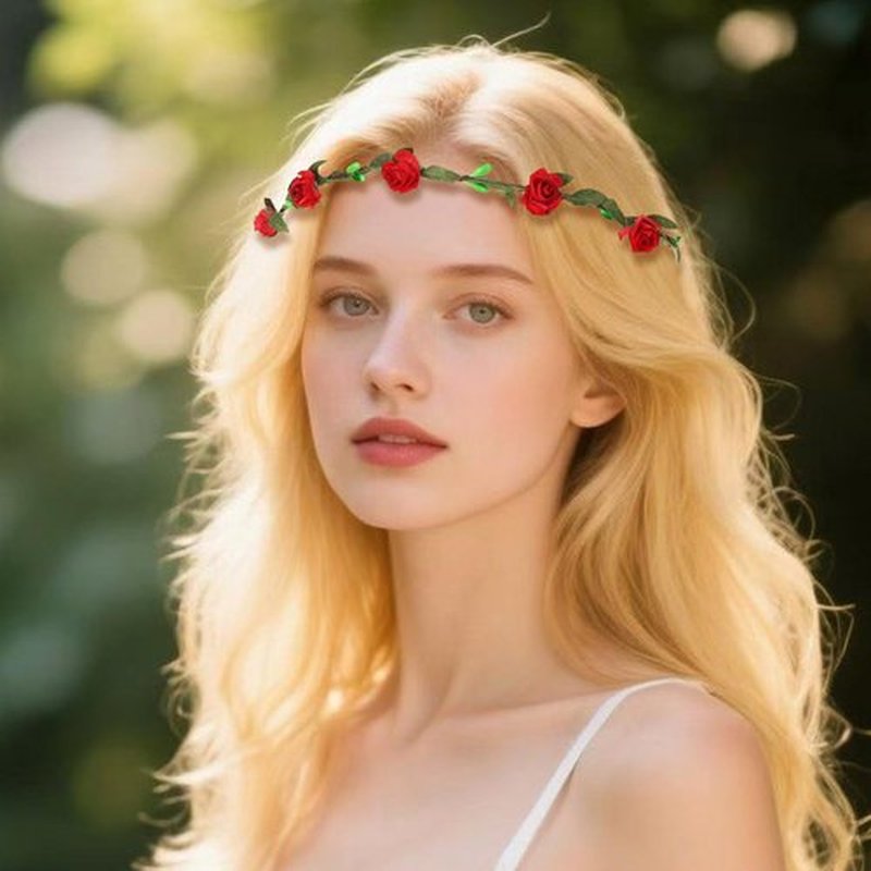 MIREZOYS 16 Pieces Flower Crown Headband Garland Floral Headbands Wreath Headpiece for Wedding Festival Vacation Fairy Party