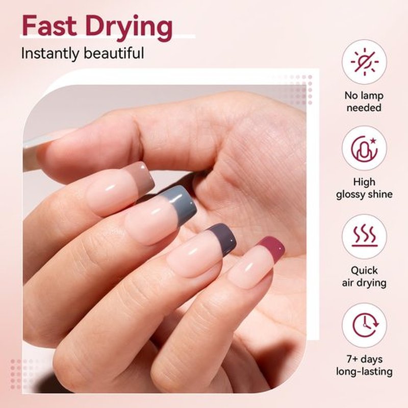 Nailshion Nude Grays Nail Polish Set, 6 Colors Nude Pink Brown Red Dusty Rose Nail Polishes Neutral Color for All Seasons, Fast Air Dry Nail Art DIY at Home Manicure Gift for Women Girls