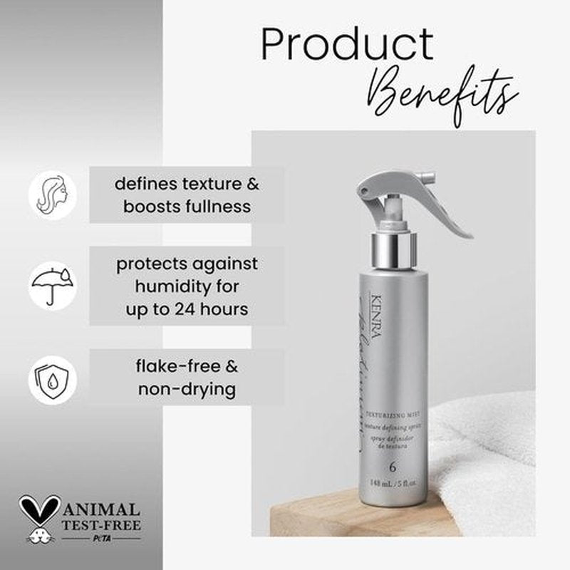 Kenra Platinum Texturizing Mist 6 - Texture Defining Spray | Boosts Fullness & Protects Against Humidity | Flake-Free, Non-Drying, All Hair Types