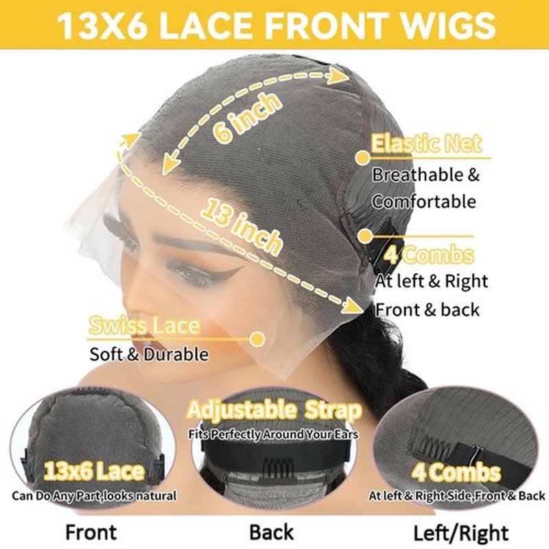KTOOYKE 30 Inch 13x6 Deep Wave Lace Front Wigs Human Hair Pre Plucked 180 Density HD Lace Frontal Wigs Human Hair for Women Deep Curly Wig Natural Color