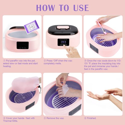 Biutee Paraffin Wax Machine Touchscreen 3500ml Paraffin Wax Warmer with 4 Pack Lavender Wax 30Min Fast Wax Meltdown Temperature Control Paraffin Hot Wax Spa Arthritis Paraffin Bath