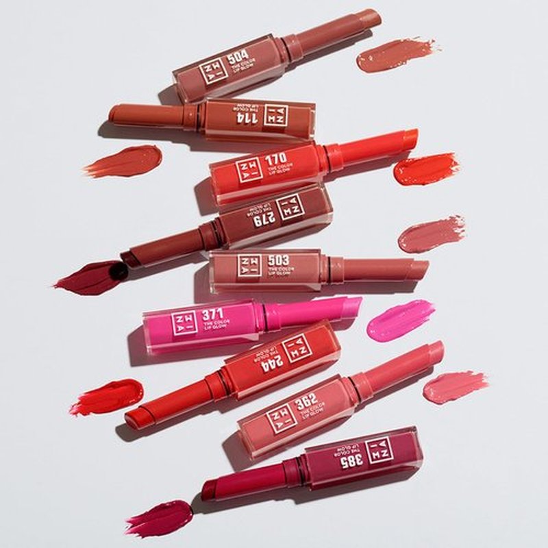 3INA The Color Lip Glow - Highly Pigmented Lipstick for Women with Shea Butter - Lip Gloss and Lip Balm Effect - 114 Rich Terracotta Brown - 0.05 oz