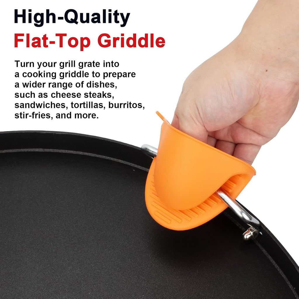 Weber Full Size Griddle Inserts - Flat Top Replacement for 14" Charcoal Grills & Smokers