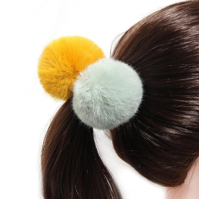 BlueZOO 16Pcs Pom Pom Hair Ties Big Fluffy Ball Scrunchies for Women Girls Teens Kids, Very Stretchy Thick Hair Bands No Damage No Pull Pigtail Ponytail Holders, 16 Colors, 1.5inch Diameter Ropes