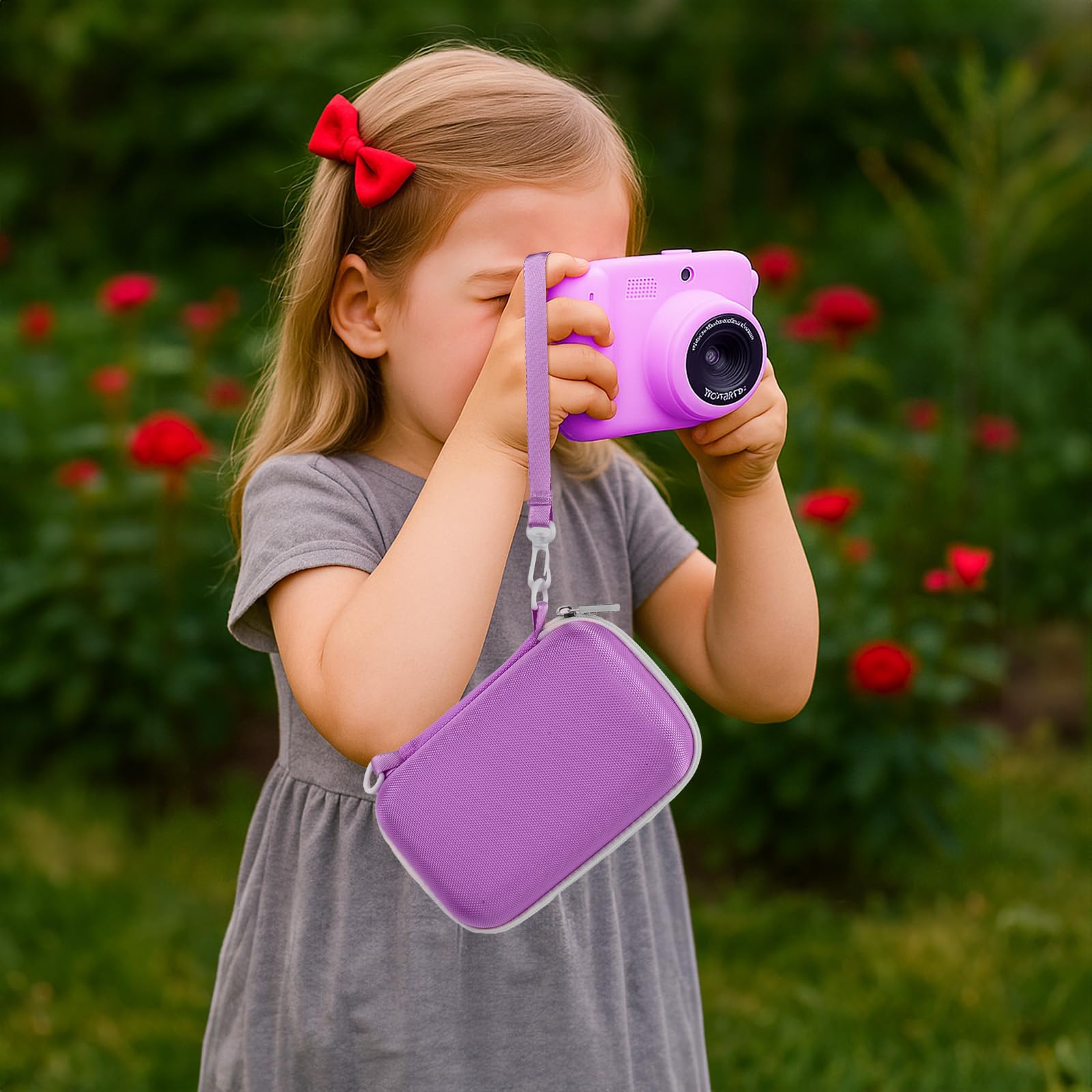 casmilee Universal Kids Instant Print Digital Camera Case for ESOXOFFORE/for goopow/for Dylanto/for Seckton/for YEEHAO/for HOOMOON, Cameras Holder with 3 Rolls of Printing Paper- Purple (Box Only)