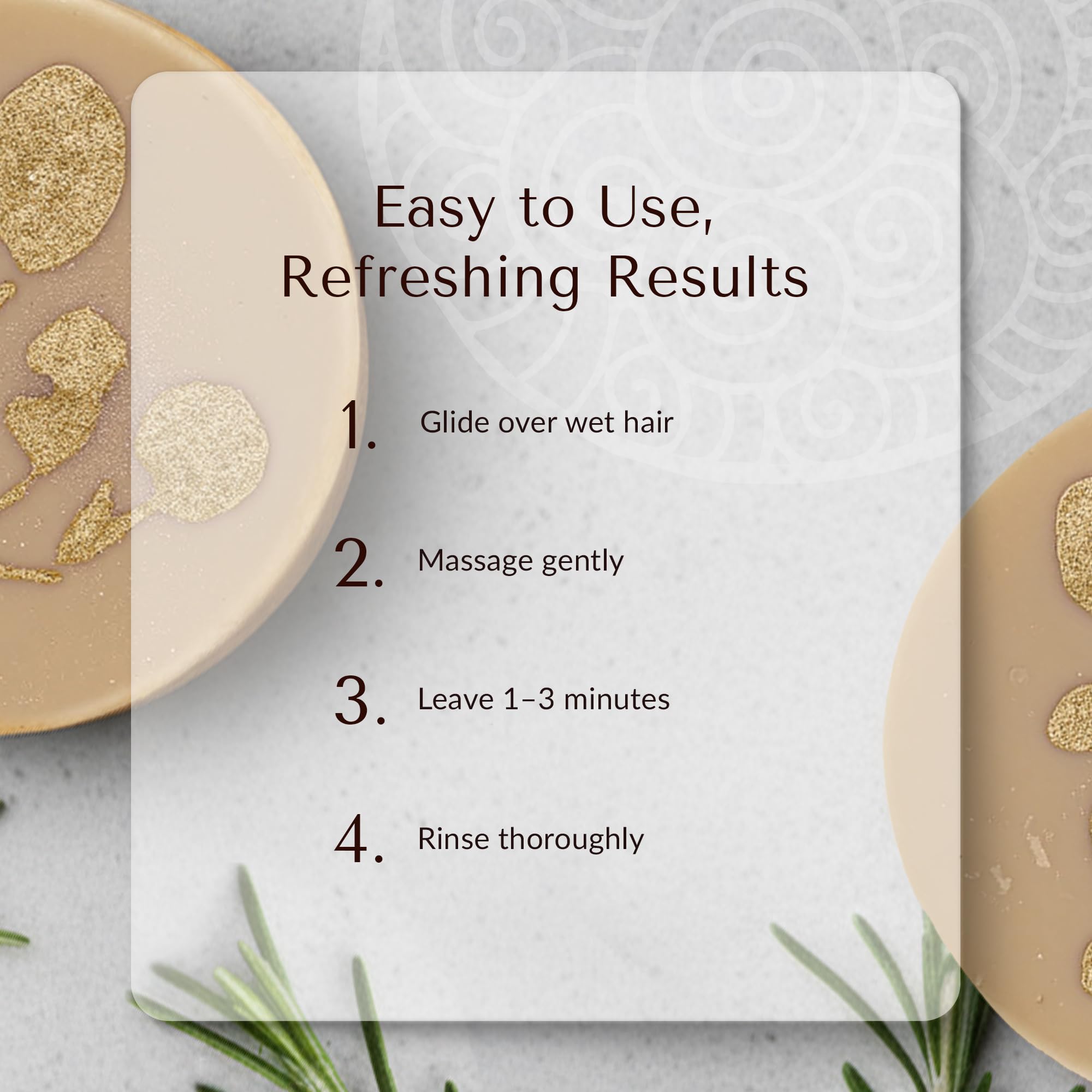 NATÚ BOTANICALS Revitalizing Hair Conditioner Bar – Rosemary & Tea Tree - Hydrating Conditioner for Dry & Frizzy Hair - Deeply Nourishes & Detangles - Supports Healthy Hair Growth - Zero-Waste