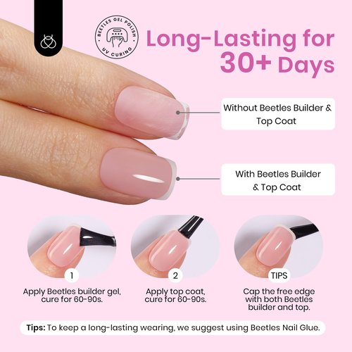 Beetles Short Square French Tip Press on Nails, 224Pcs French Tip Press on Nails Pink Short Square Shape Nail Tips, No Need to File Fake Nails for Nail Art DIY Gifts for Women