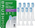 Brushmo Toothbrush Heads - Sensitive Replacement for Philips Sonicare | 8 Extra Soft Dupont Bristles, White
