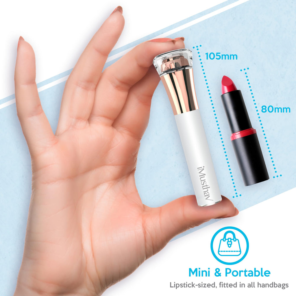 Facial Hair Removal for Women, Rechargeable 16mm Dual Ring Floating Head Blade Painless Electric Face Hair Remover, Face Shaver Razor & Trimmer for Upper Lip, Chin, 18K Gold-Plated / 360°LED Light