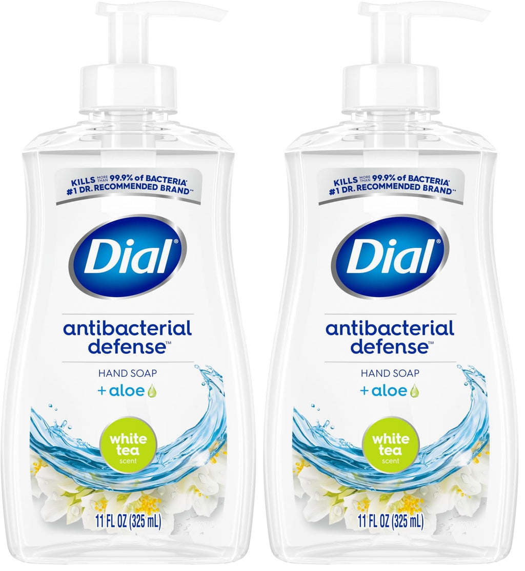 Dial Antibacterial Liquid Hand Soap, White Tea, 11 Fl Oz (Pack of 2)
