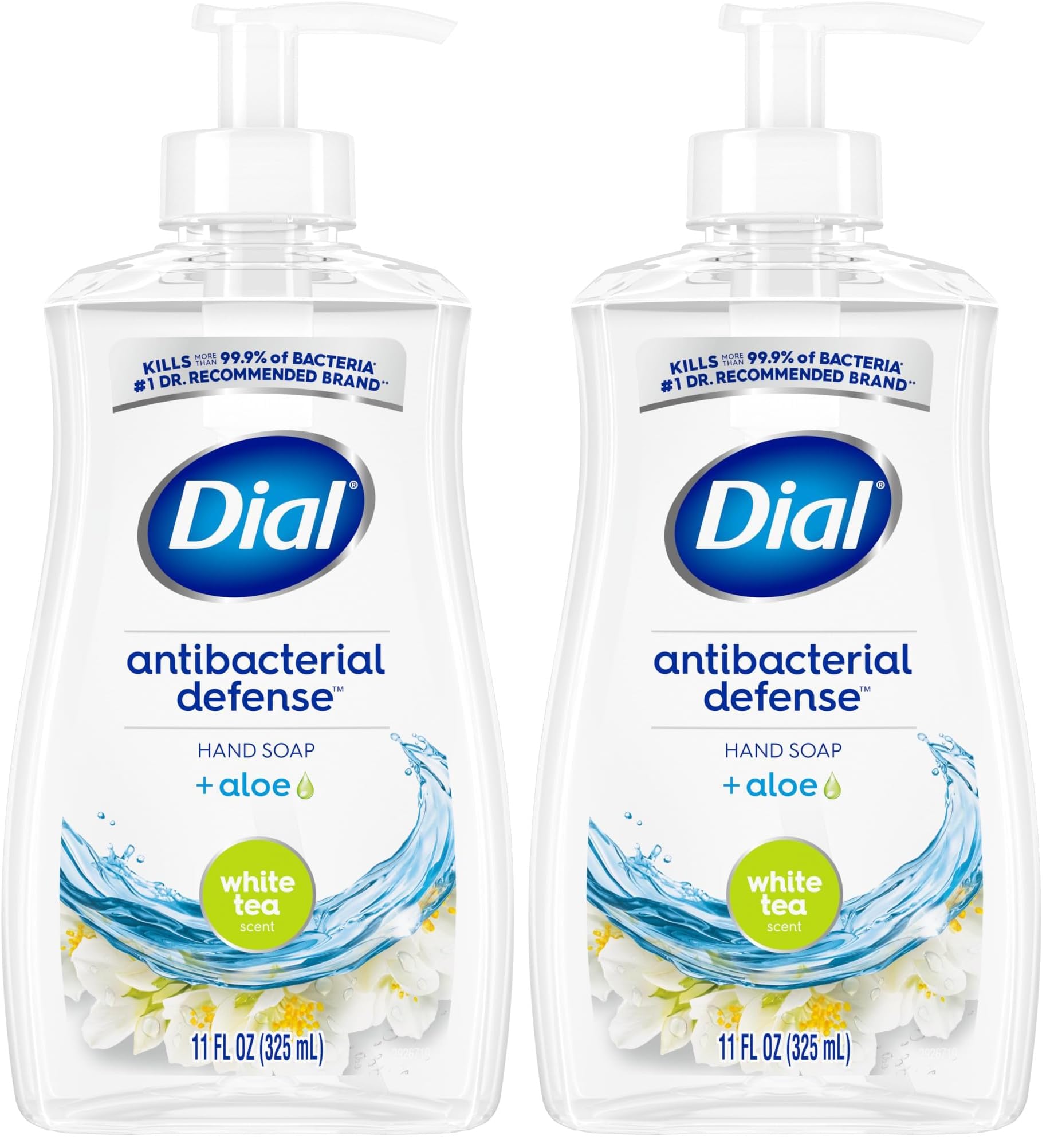 Dial Antibacterial Liquid Hand Soap, White Tea, 11 Fl Oz (Pack of 2)
