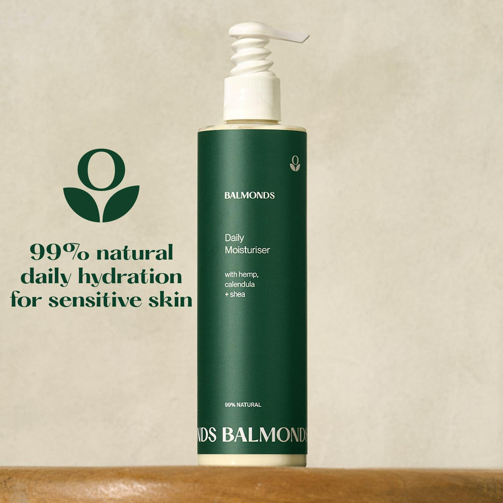 Balmonds - Daily Moisturizing Cream - 10.5oz. (300ml) - 99% Natural Moisturizer For Face & Whole Body - Free From Fragrance - Vegan - All Skin Types