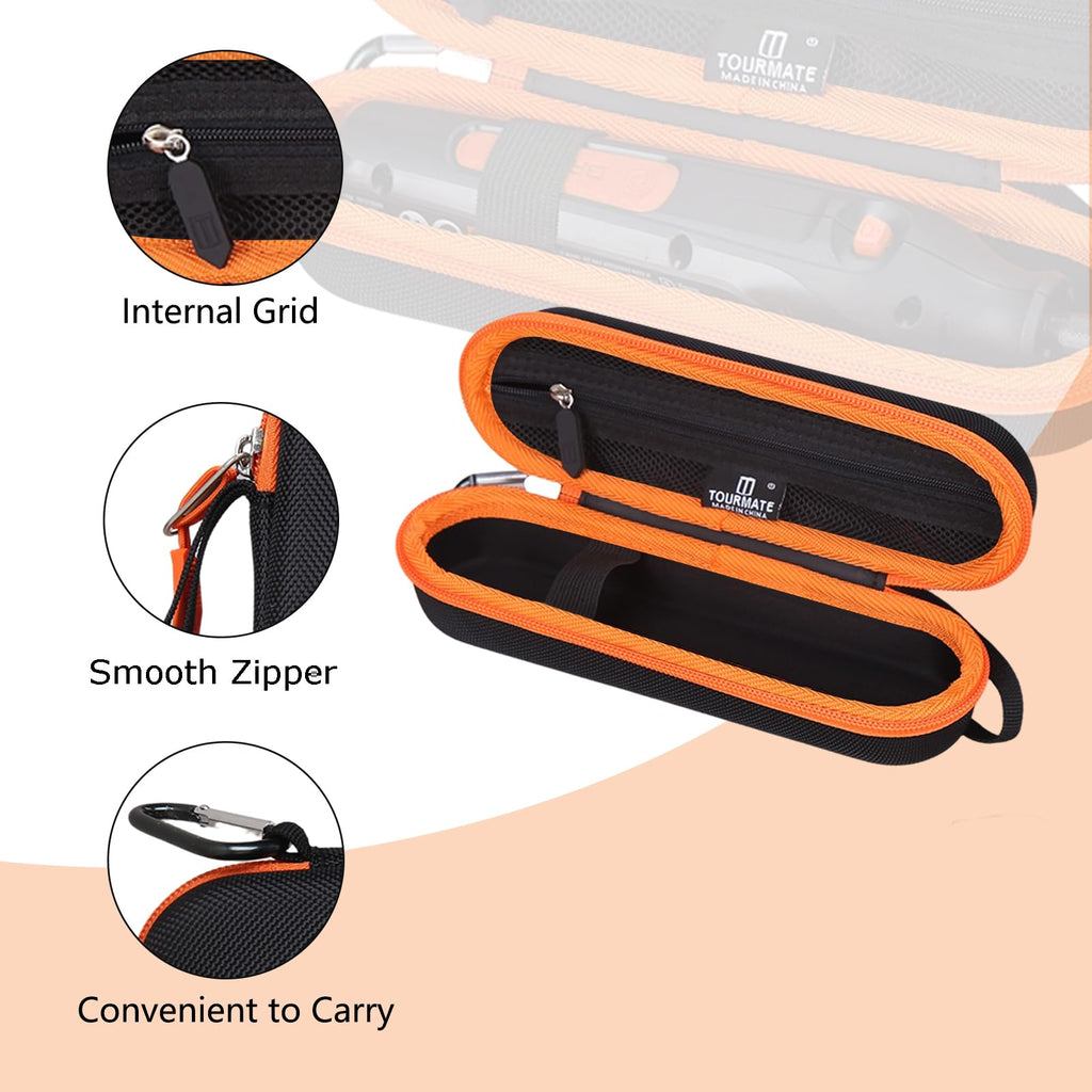 Tourmate Hard Storage Case for 7350-5 Cordless Rotary Tool - Travel Case for Tarlido/GOXAWEE/Saker/Cordless Rotary Tool Kit(Only Box) (Black&Orange)