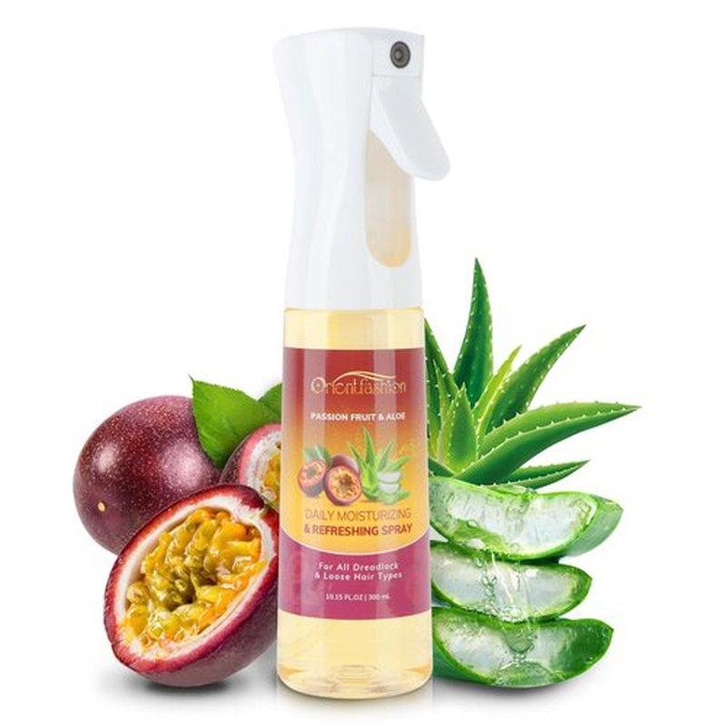 Orientfashion Moisturizing Refreshing Spray for Locs, Passion Fruit Hair Scalp Moisturizer Castor Oil - Natural Loc Care and Maintenance (10.00 Fl Oz, Passion Fruit)