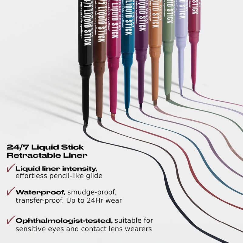 Urban Decay 24/7 Liquid Stick Waterproof Eyeliner - Smudge-Proof & Long-Lasting, Dual-Ended with Brush - 0.012 oz