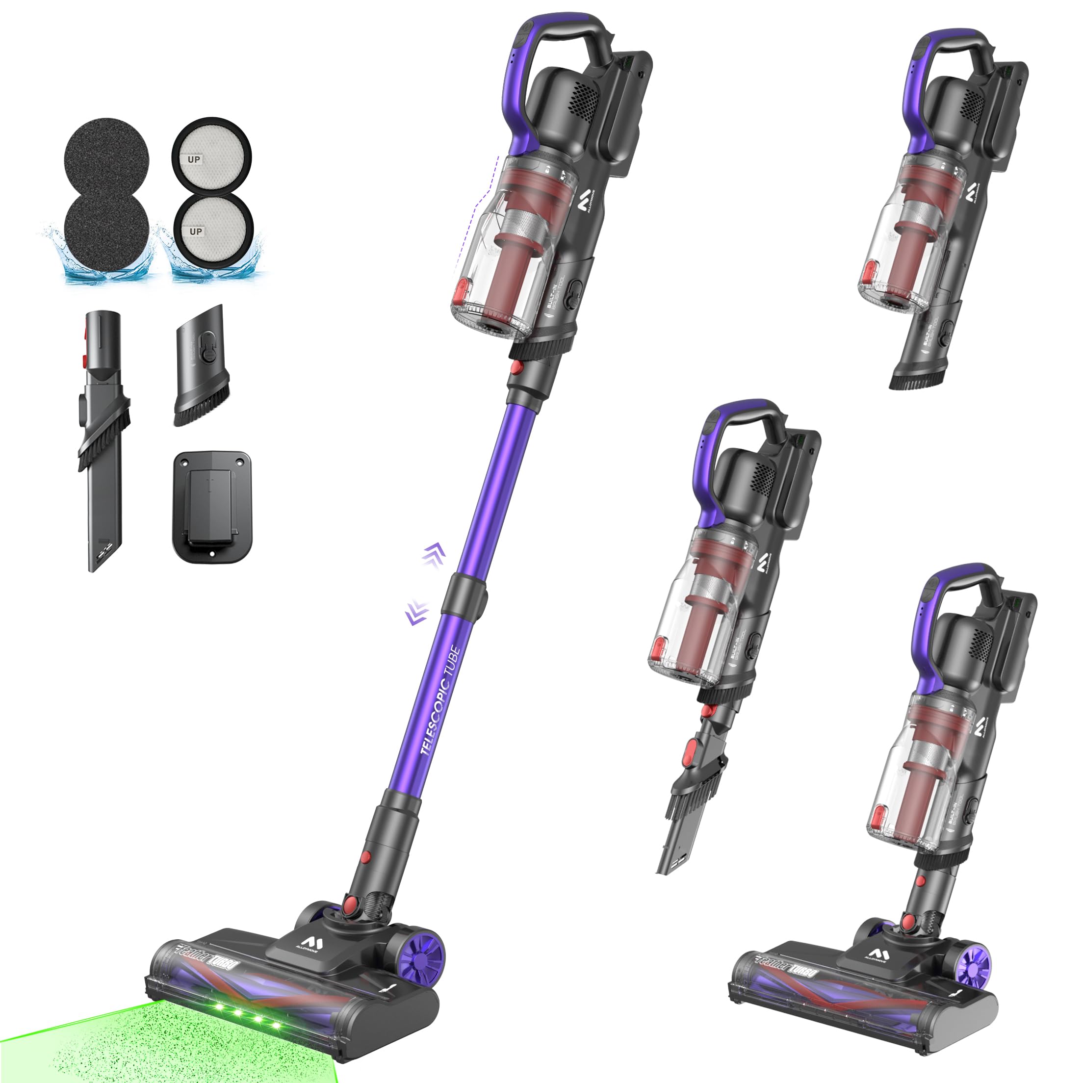 AlloyMove Cordless Vacuum Cleaner 45KPA/60MINS Stick Vacuum Cleaner for Home Use. Can be Used Upright. Rechargeable. Can be wall-Mounted. Suitable for Floors and Carpets.