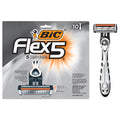 BIC Flex 5 Disposable Razor for Men, Sensitive Skin Razor For a Smooth, Comfortable and Close Shave, 10 Piece Razor Set (Pack of 12)