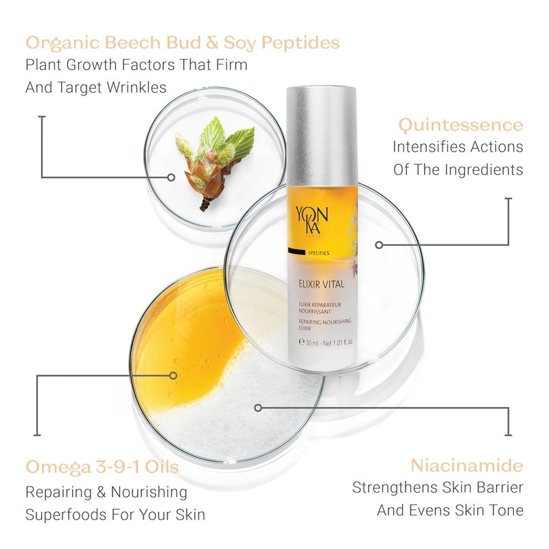 Yon-Ka Elixir Vital Concentrate - Revitalizing Anti-Aging Serum for Moisturized, Remineralized Skin | 1.01 fl oz
