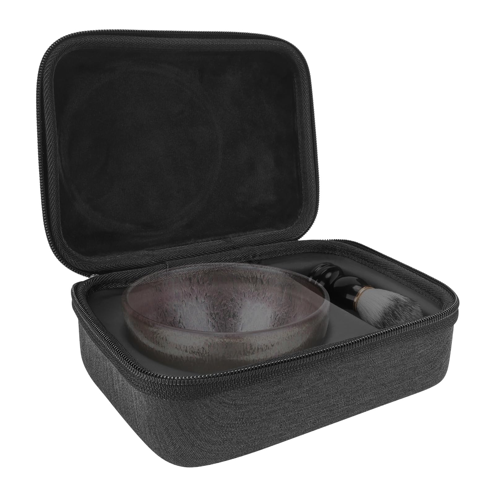 Linkidea Travel Shaving Bowl & Brush Hard Case, Protective Storage for Shaving Soap Bowl and Brush, Portable Wet Shave Organizer, Compatible with Viking Revolution, Beau Brummell (Case Only)