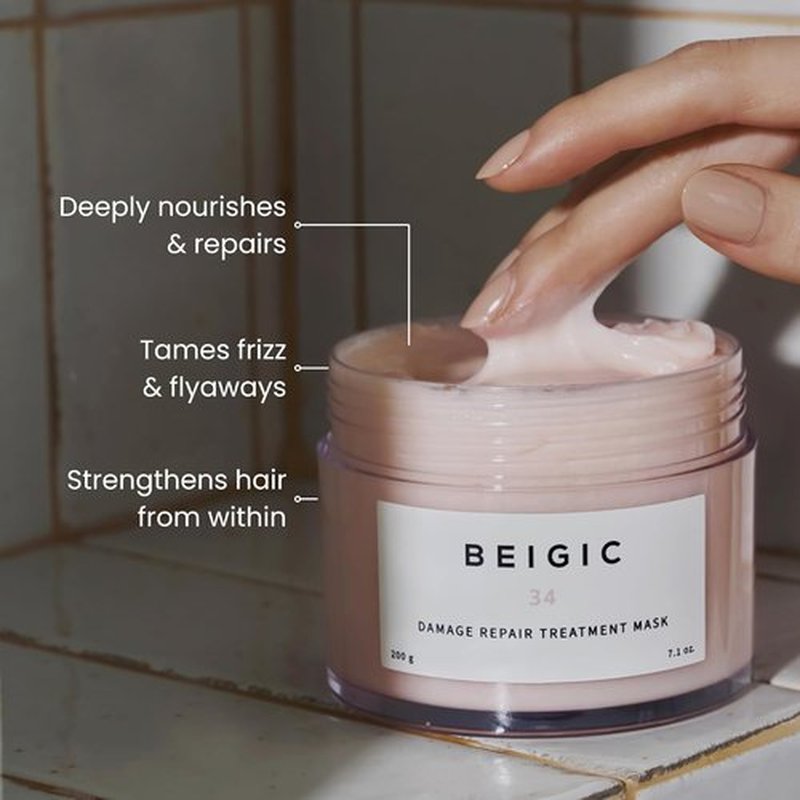 BEIGIC Damage Repair Treatment Mask - Vegan Deep Conditioning Hair Mask with Argan Oil & Vitamin E (7.1 fl oz)